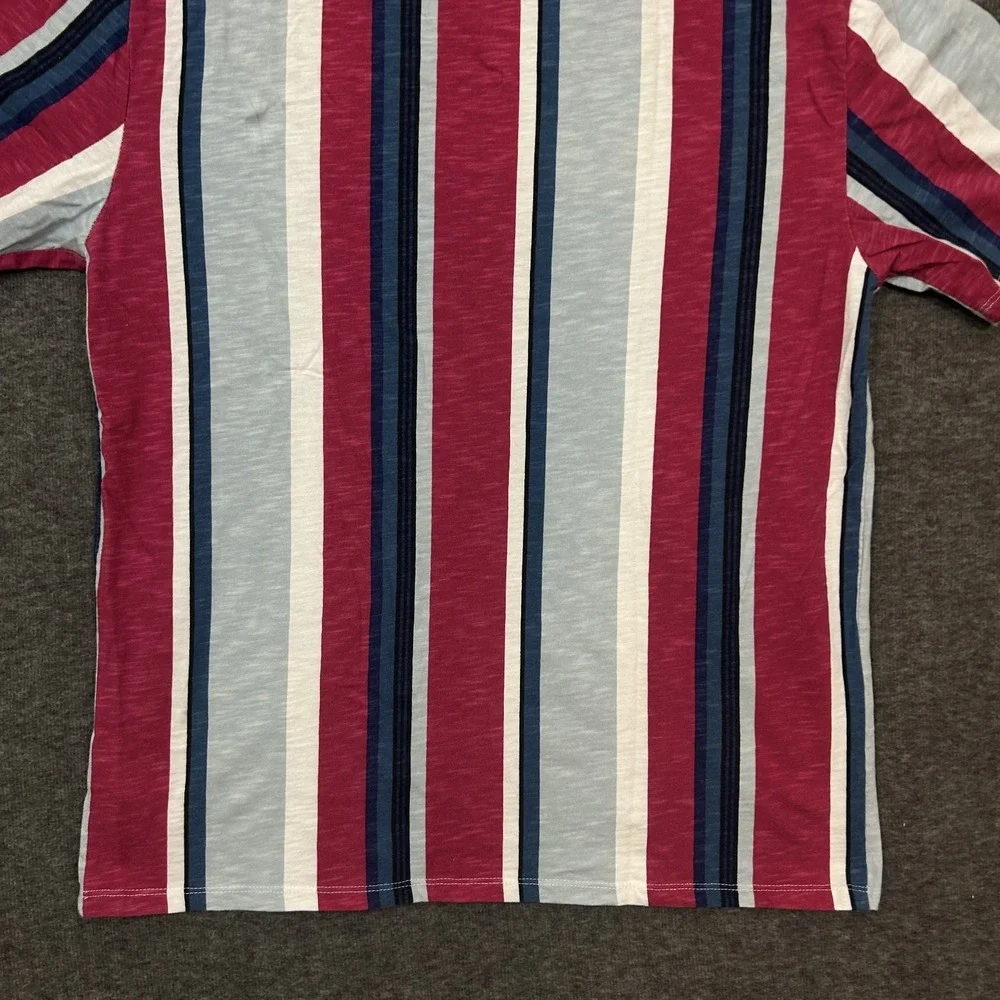 VTG 90 Guess Vertical Striped Embroidered Spellout Short Sleeve Shirt Size Small - Picture 9 of 14